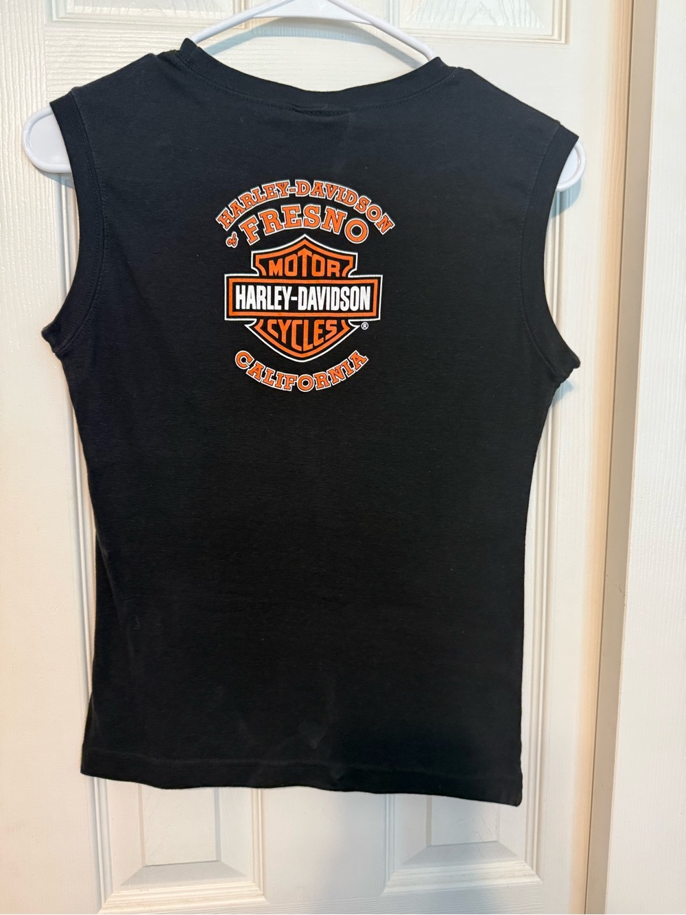Harley-Davidson Black Tee with Orange and White Shield Logo